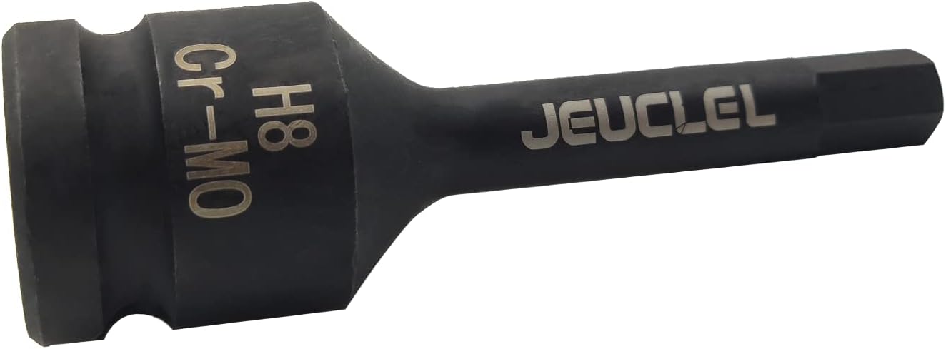 0.315 in Hex Impact Bit Socket, H8 12-Inch Impact Drive Allen Socket, Cr-Mo Acero Alargar Hex Destornillador Adaptador