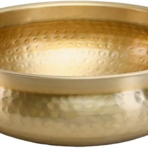 Serene Spaces Living Cuenco de mano dorado  Textura martillada, decoración para salas de estar, entradas, restaurantes, bodas indias, centro de mesa Serene Spaces Living Cuenco de mano dorado  Textura martillada, decoración para salas de estar, entradas, restaurantes, bodas indias, centro de mesa