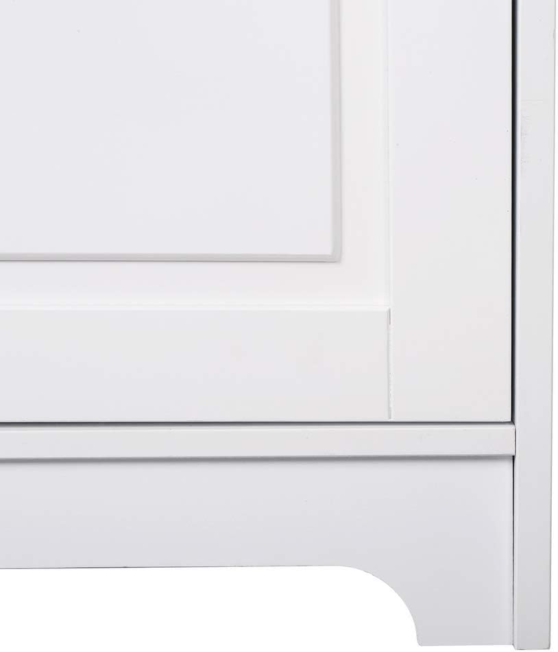 Karl home Armario de almacenamiento blanco con puertas, despensa de cocina con estantes ajustables, armario alto de despensa para lavandería,