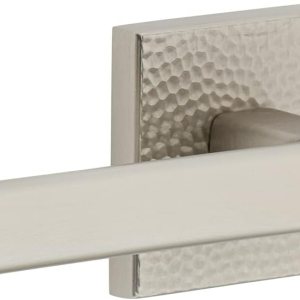 Viaggio 620893 Palanca Lusso con roseta martillada Quadrato de níquel satinado para diestros, paso de fondo 2-38″ Viaggio 620893 Palanca Lusso con roseta martillada Quadrato de níquel satinado para diestros, paso de fondo 2-38″