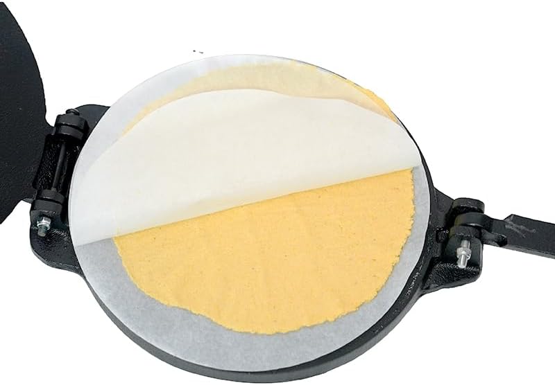 COOKAMP Prensa de tortilla de hierro fundido de 8 pulgadas, fabricante de tortillas, pataconera de tortillera resistente, prensa de tortilla de