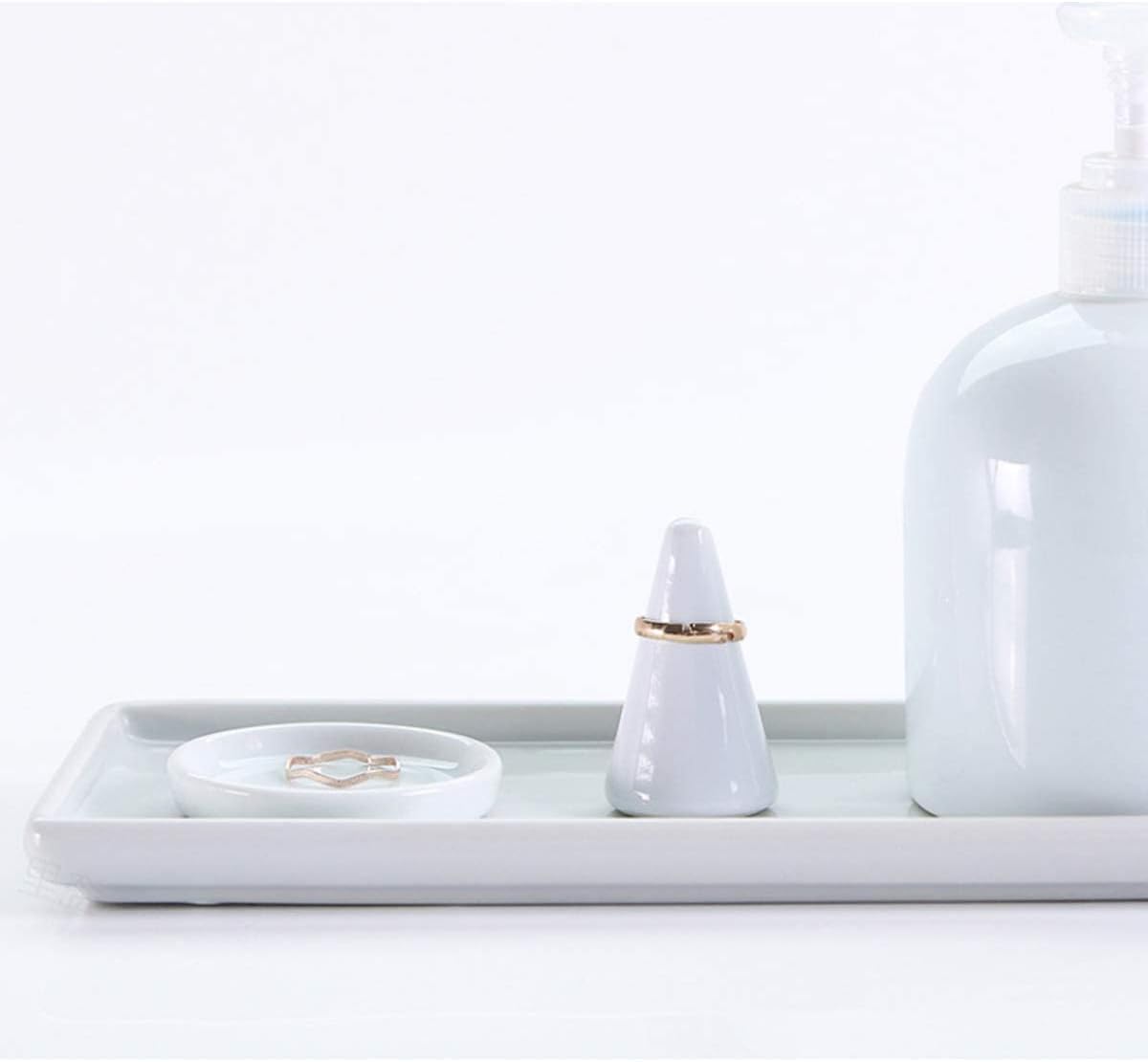 Soporte de cerámica para cepillos de dientes de baño, bandeja para cepillos de dientes para tocador, organizador de almacenamiento para sostener
