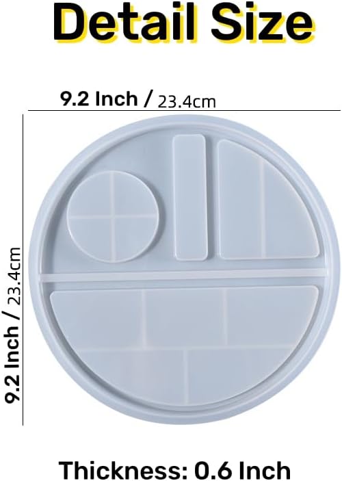 Molde de bandeja rodante para resina, bandeja de almacenamiento de maquillaje, molde de fundición epoxi cosmético, molde redondo de silicona para
