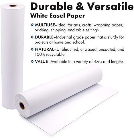 Paper Pros – Rollo de papel de caballete de arte duradero para manualidades, dibujo y pintura, ideal para proyectos infantiles, 17.75 pulgadas x 150