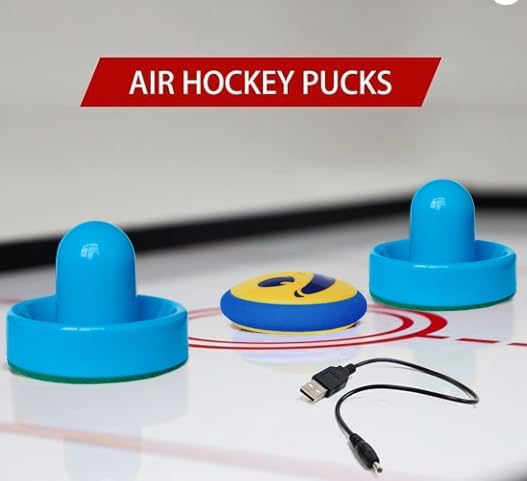Air Hockey Pucks and Paddles – Rechargeable Floating Air Hockey Pucks for Any Flat Surface, Include a Charging Cable and Electronic Rechargeable Air
