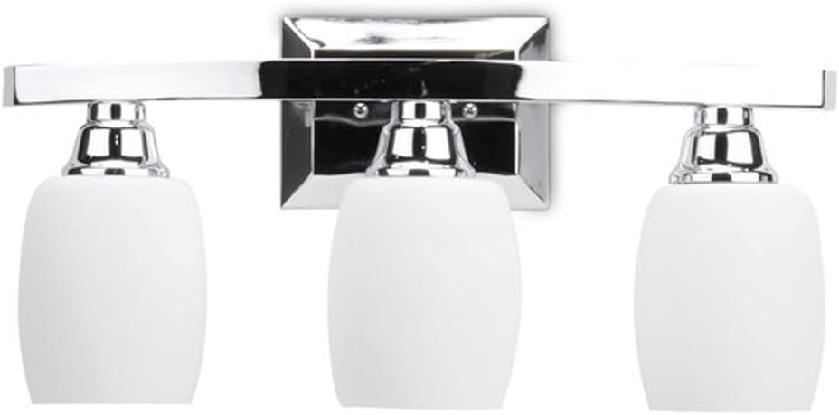 Allen + Roth – Lámpara de tocador de baño con 3 luces de 21 pulgadas de ancho, acabado cromado