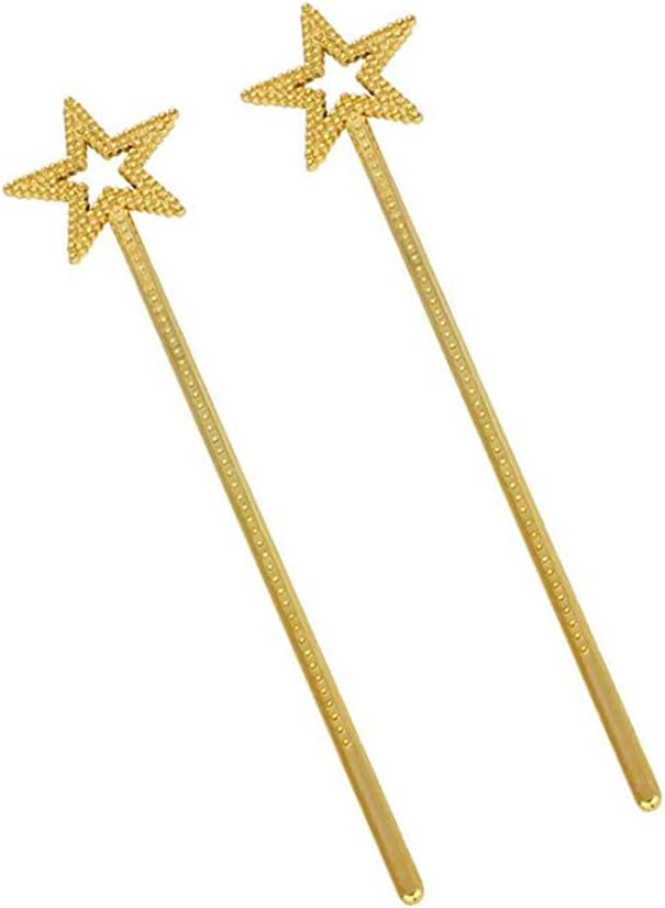2 varitas mágicas de estrella de plástico con purpurina para princesa, palitos de ángel de hadas, varitas de Navidad, cosplay, accesorios de disfraz