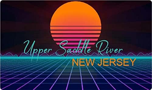 Upper Saddle River New Jersey – Imán de nevera de 4 x 2.25 pulgadas, diseño retro de neón
