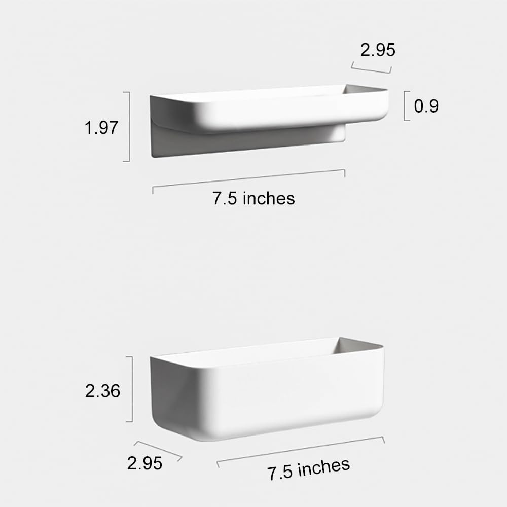 Estante flotante de plástico adhesivo para colgar en la pared, organizador de ducha para baño, cocina, mesita de noche, almacenamiento adicional