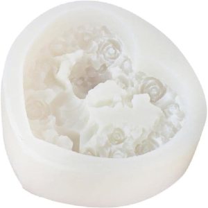 Molde de vela de corazón de amor, molde de silicona para velas de bebé, molde de jabón hecho a mano, moldes de caramelo de fondant, herramienta de Molde de vela de corazón de amor, molde de silicona para velas de bebé, molde de jabón hecho a mano, moldes de caramelo de fondant, herramienta de