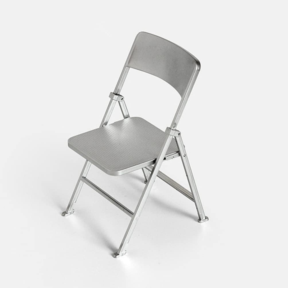 ibasenice Silla plegable para casa de muñecas, silla pequeña transparente, modelo de silla en miniatura, silla plegable en miniatura, sillas