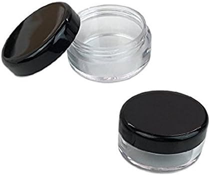 10 frascos cosméticos de plástico transparente de 0.5 onzas  Botellas de muestra redondas recargables vacías con tapa de rosca negra para uso en