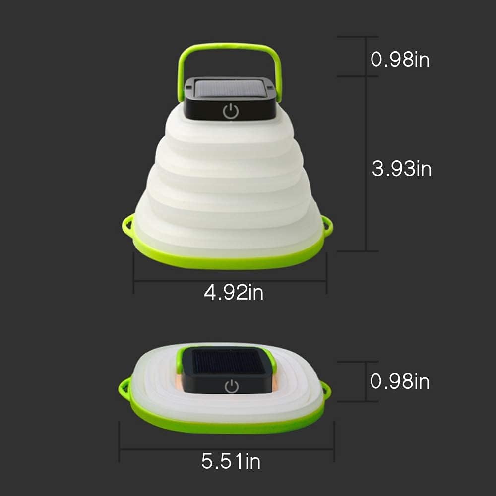 Lannado – Linterna de campamento LED con energía solar, impermeable, plegable, portátil, batería recargable (negro, luz cálida)