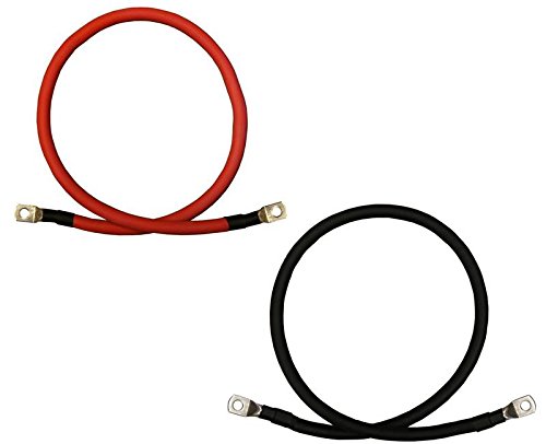 Cables inversores de batería de cobre puro rojo + negro calibre 10 AWG para solares, RV, automóvil, barco, 9 en 516 pulgadas