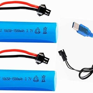 Batería de iones de litio de 3.7 V 1500 mAh con enchufe SM-2P para DE45 DE42 coche de control remoto 114 vehículo todoterreno 2 unidades con Batería de iones de litio de 3.7 V 1500 mAh con enchufe SM-2P para DE45 DE42 coche de control remoto 114 vehículo todoterreno 2 unidades con