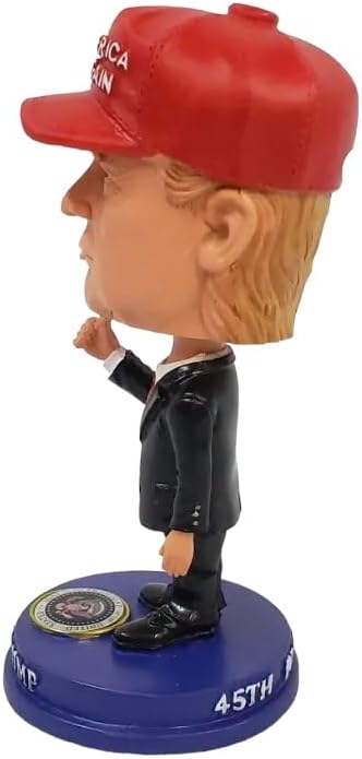 DC Souvenirs Trump Presidencial Bobblehead con sombrero rojo MAGA, el 45 presidente Trump vistiendo hace que Estados Unidos vuelva a ser grande de