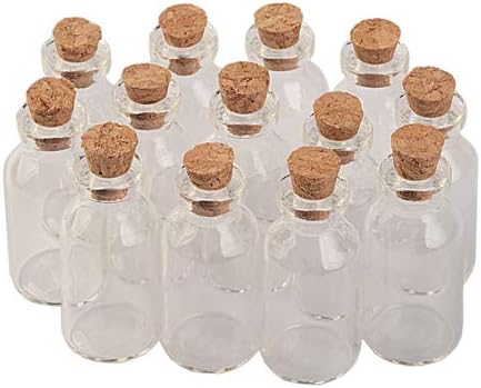 Frascos de vidrio pequeños con tapa de corchos, mini botellas de vidrio vacías de 0.2 fl oz, frasco de 100 unidslote (0.2 fl oz-18 x 40 x 12.5)