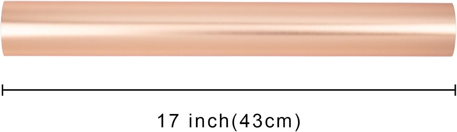 Flyhill Papel de regalo de oro rosa mate, mini rollo de 17 pulgadas x 32.8 pies (46.8 pies cuadrados), papel mate de color sólido para Navidad,