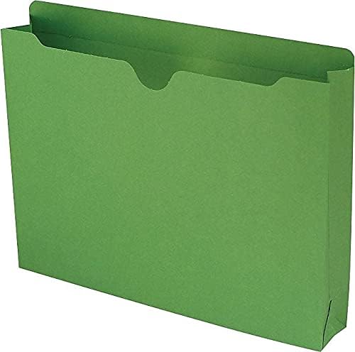 Smead Chaqueta de archivo, pestaña de corte recto reforzado, expansión de 2 pulgadas, tamaño carta, verde, 50 por caja (75563)