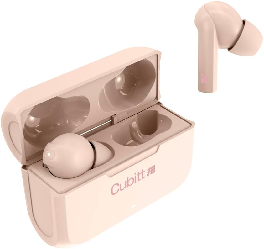 Cubitt – Auriculares inalámbricos True Generation 2, 5.3 Bluetooth, resistencia al agua IPX5, sonido premium, control táctil, micrófono integrado,