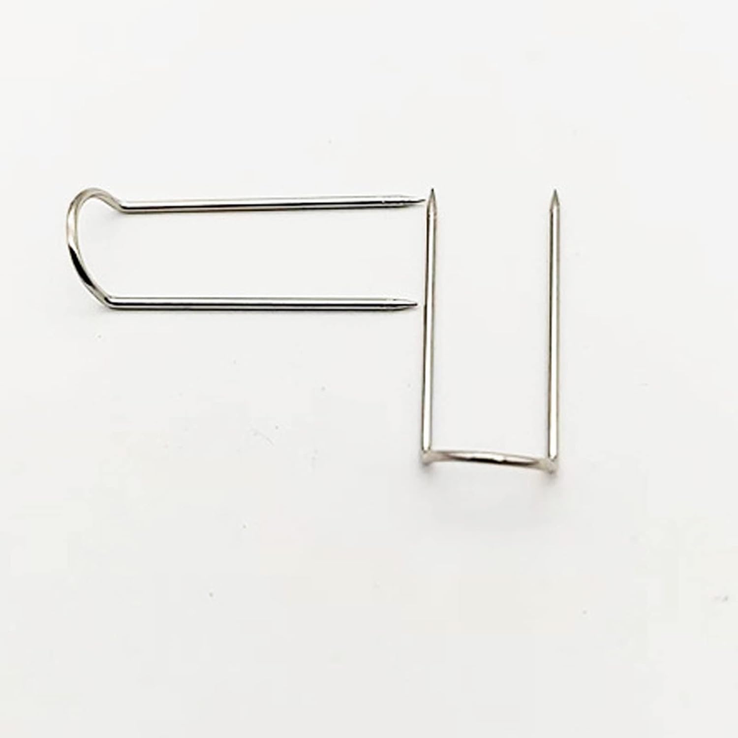100 alfileres en forma de U de metal para coser agujas de tejer fijas, pasadores de retazos para decoración de manualidades (plata, 0.669 in)
