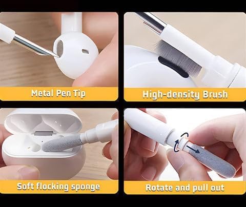 Kit de limpieza para Airpods, bolígrafo de limpieza de auriculares, kit de limpiador de teléfono, herramienta de limpieza de auriculares