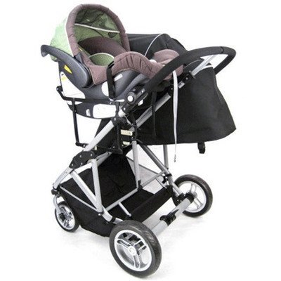 StrollAir Adaptador universal de asiento de coche alto para cochecito My Duo, negro