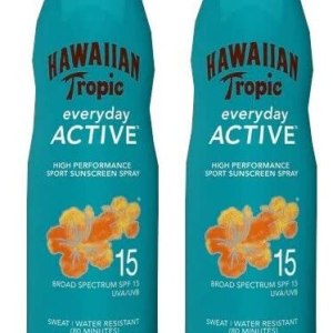Hawaiian Tropic Everyday Active Clear Spray SPF 15 Protección ultraligera, de rápida absorción, resistente al sudor (paquete de 2) Hawaiian Tropic Everyday Active Clear Spray SPF 15 Protección ultraligera, de rápida absorción, resistente al sudor (paquete de 2)