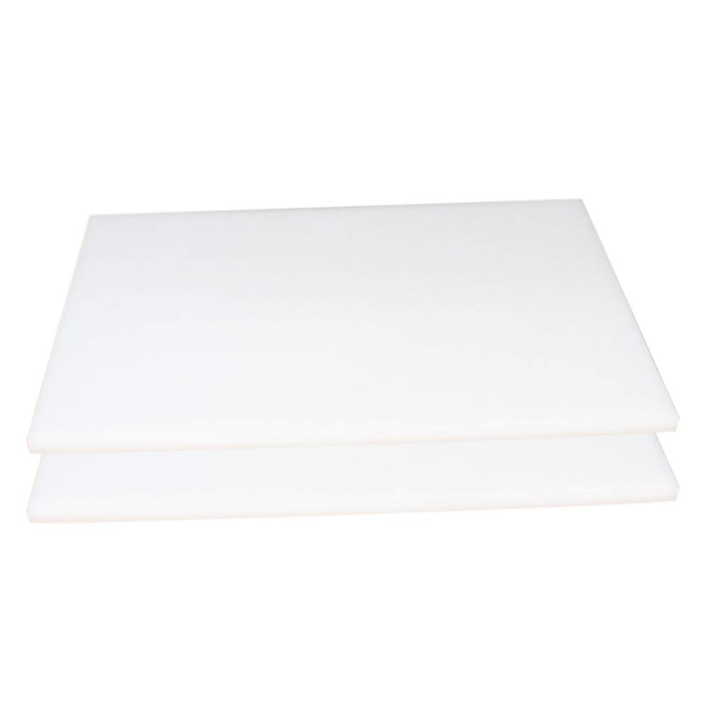 Bettomshin 2 láminas POM de polioximetileno, 7.874in x 5.906in x 0.197in de largo x ancho x grosor, cuadradas blancas para mecanizar en tornos