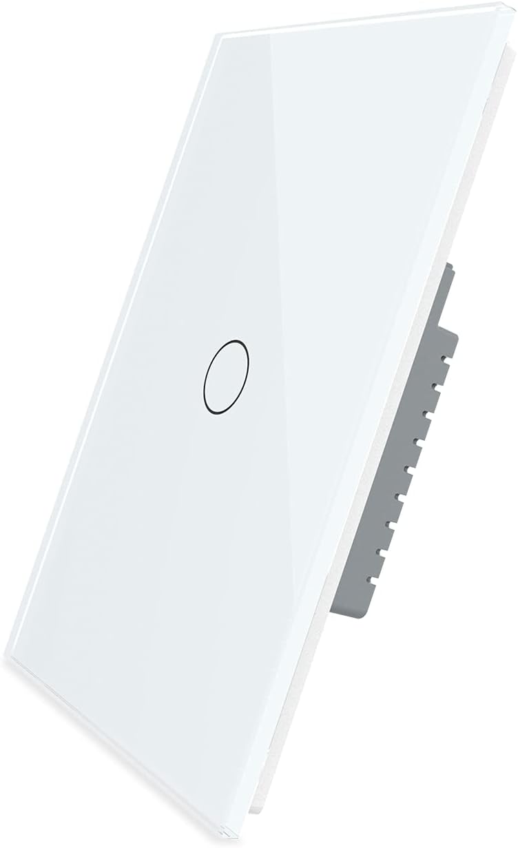 LIVOLO – Interruptor de luz (no neutral), con panel táctil de vidrio templado, luz indicadora, interruptor táctil moderno de pared