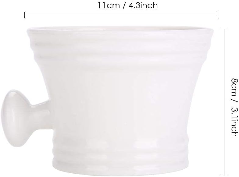 Tazón de jabón de afeitar de plástico de 2 colores Tazón de jabón de afeitar de espuma Tazón de crema con mango pequeño Tazón de afeitar para