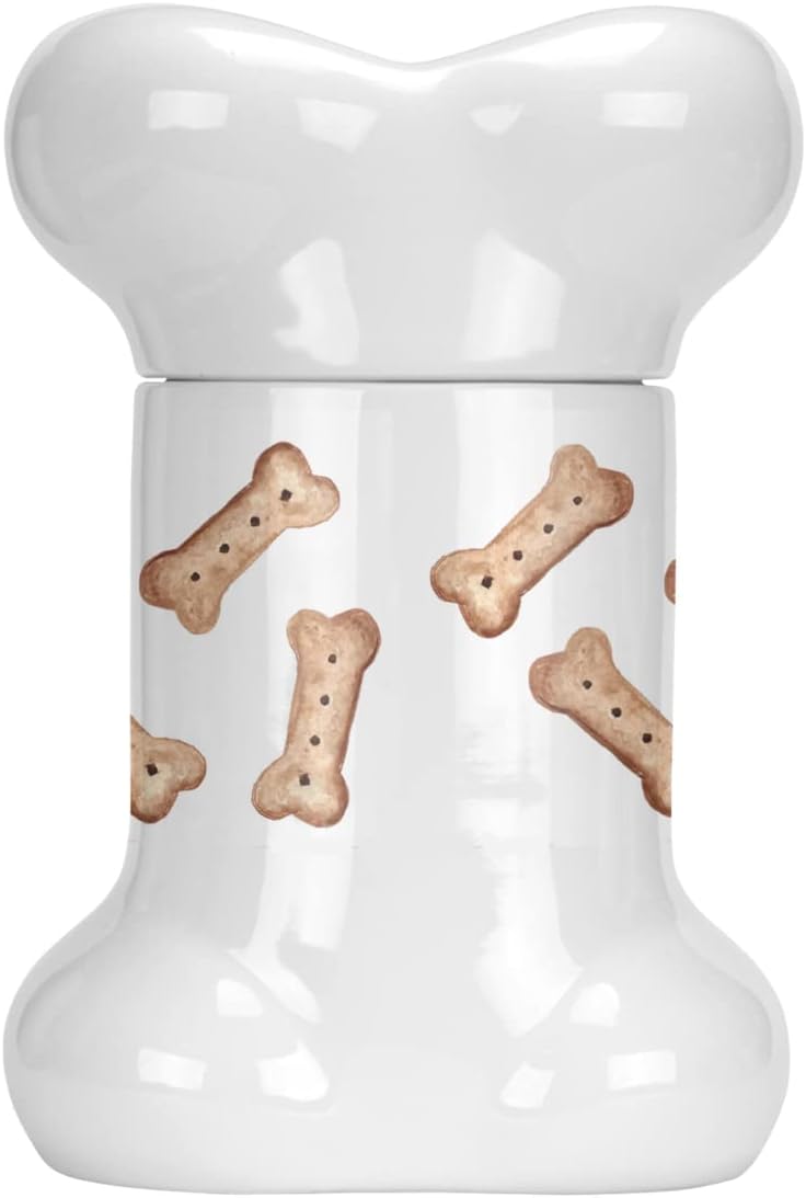 Caroline’s Treasures CK2292BSTJ Husky siberiano #2 – Tarro de golosinas en forma de hueso para perros con tapa para galletas y galletas, color blanco