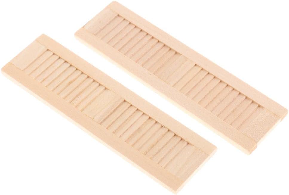 DYNWAVE Muebles hechos a mano para casa de muñecas de 112, persianas de madera, paquete de 4 pares, accesorios en miniatura, manos