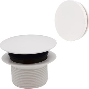 Westbrass D398RK-50 Tapón de drenaje de bañera con punta de hongo de rosca gruesa NPSM de 1-12 pulgadas con placa frontal de desbordamiento Westbrass D398RK-50 Tapón de drenaje de bañera con punta de hongo de rosca gruesa NPSM de 1-12 pulgadas con placa frontal de desbordamiento