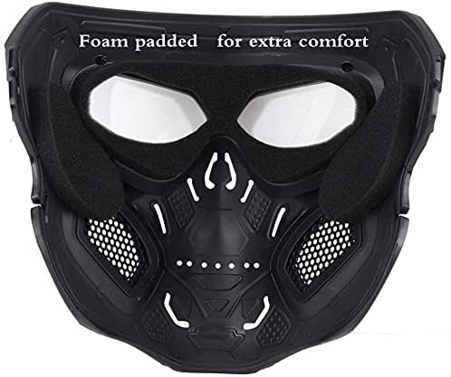 NC PJ – Casco táctico rápido y máscara ajustable de Airsoft, máscara de cara completa, adecuada para paintball, Halloween, juegos de rol, fiestas de