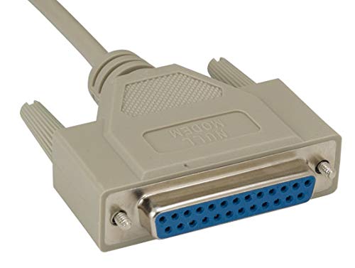 Cable de módem nulo DB9 hembra a DB25 de 10 pies