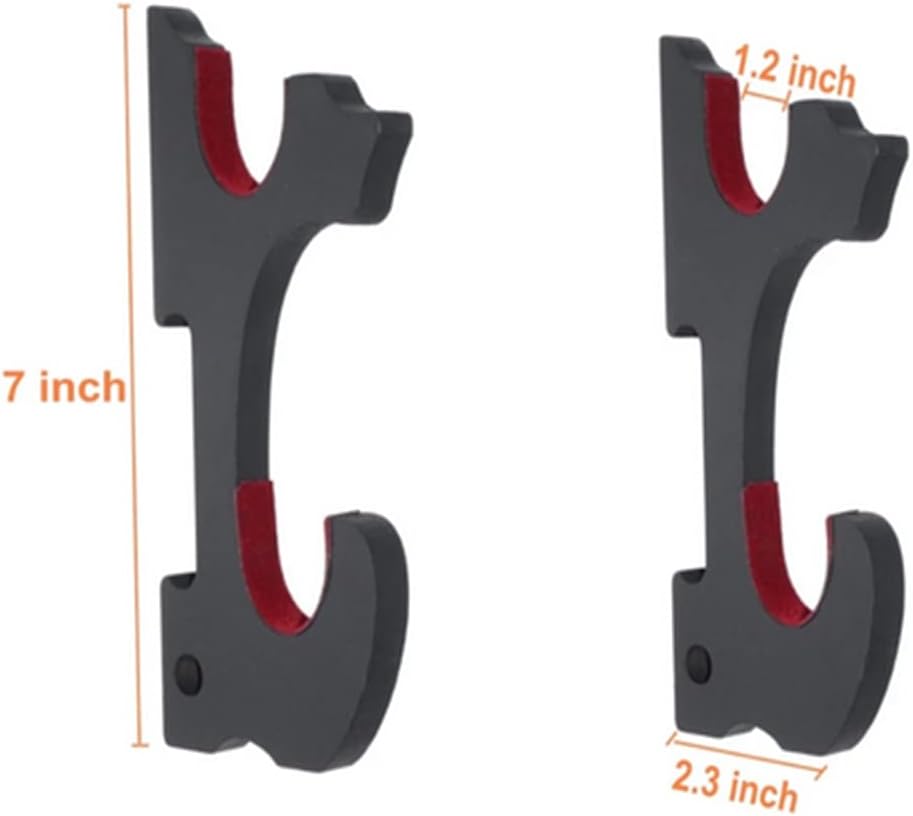 WANLIAN 2set de gancho de espada montaje en pared Samurai espada suspensión soporte de exhibición ajustable para Katana 2 capas terciopelo acolchado