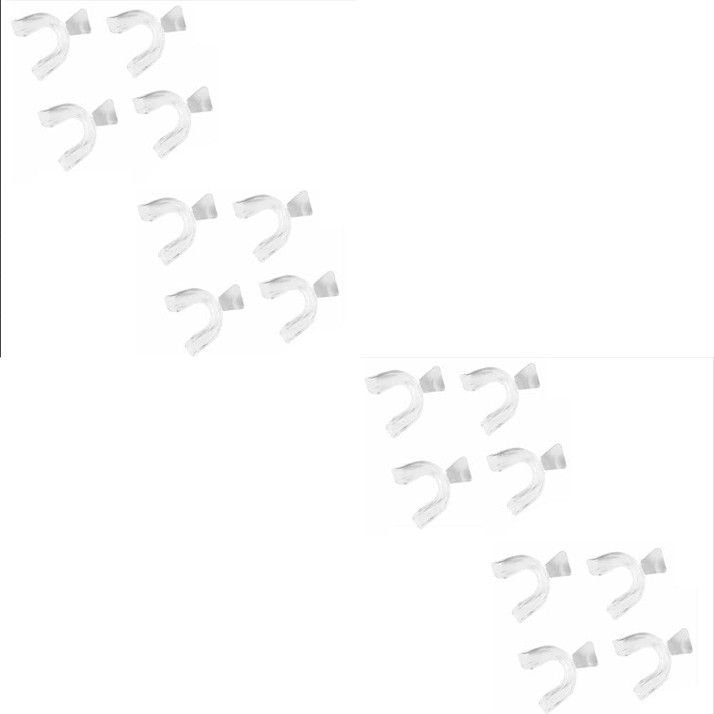 Magik Paquete de 8-16 protectores bucales de silicona para apretar los dientes, molienda dental moldeable (16 unidades, blanco+verde+rosa)