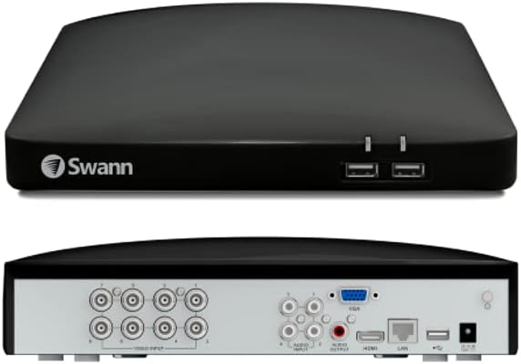 Swann Sistema de cámara de seguridad 4K HD, DVR de 8 canales con 2 TB, 4 cámaras bala de 8 MP con cable para interiores y exteriores, vigilancia