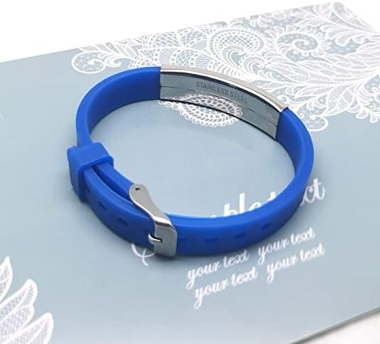Pulsera deportiva de silicona de alerta médica para hombres y mujeres, de acero inoxidable, primeros auxilios, monitoreo de la salud, ajustable, de