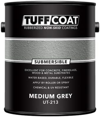 Tuff Coat UT-213 gris medio – Sumergible, base de agua, revestimiento antideslizante de goma – 1 galón