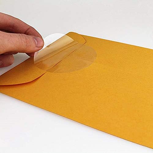 Hybsk Etiquetas adhesivas de sello transparente, 3 pulgadas, etiquetas de oblea circulares redondasetiquetas 200 por rollo (3 pulgadas redondas)
