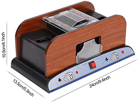 Dioche Barajador automático de cartas, funciona con pilas automáticas de 2 barajas para blackjack, póquer silencioso, fácil de usar, ideal para uso