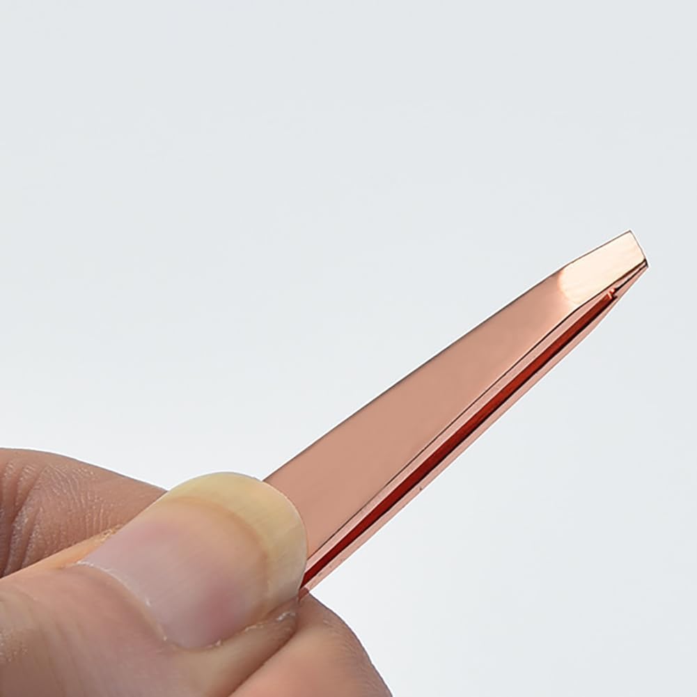 2 pinzas de acero inoxidable para cejas, punta inclinada, removedor de cejas, pinzas de pelo facial, aplicador de pestañas postizas, herramienta de