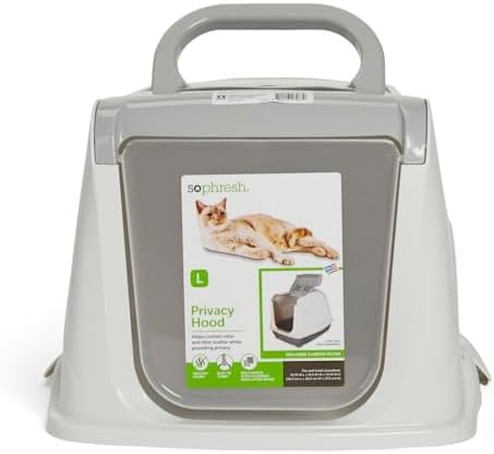 So Phresh Capucha blanca con tapa abatible para gatos, 19.7 pulgadas de largo x 15.3 pulgadas de ancho x 10.5 pulgadas de alto