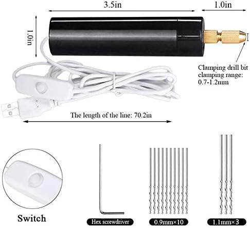 TAMOSH 0.028-0.047 in – Juego de taladro de mano eléctrico para resina, mini taladro eléctrico para fabricación de joyas Kit de tornillo de banco