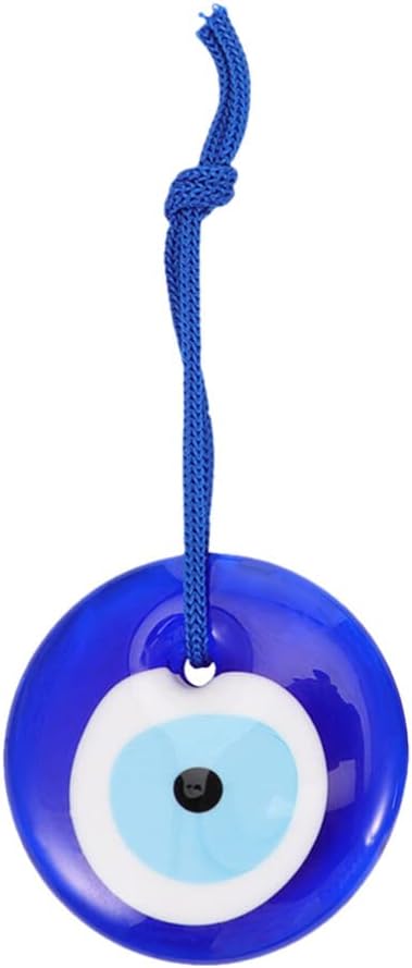 Adorno colgante de ojo azul turco para colgar en la pared, 2 piezas con protección de cuerda, amuleto de buena suerte, amuleto para colgar en la