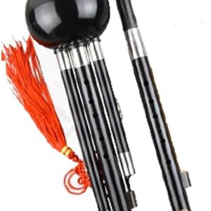 OrientalMusicSanctuary Hulusi profesional de madera de sándalo negro doble llave – Flauta de calabaza curcubit china (clave de C + bB) OrientalMusicSanctuary Hulusi profesional de madera de sándalo negro doble llave – Flauta de calabaza curcubit china (clave de C + bB)