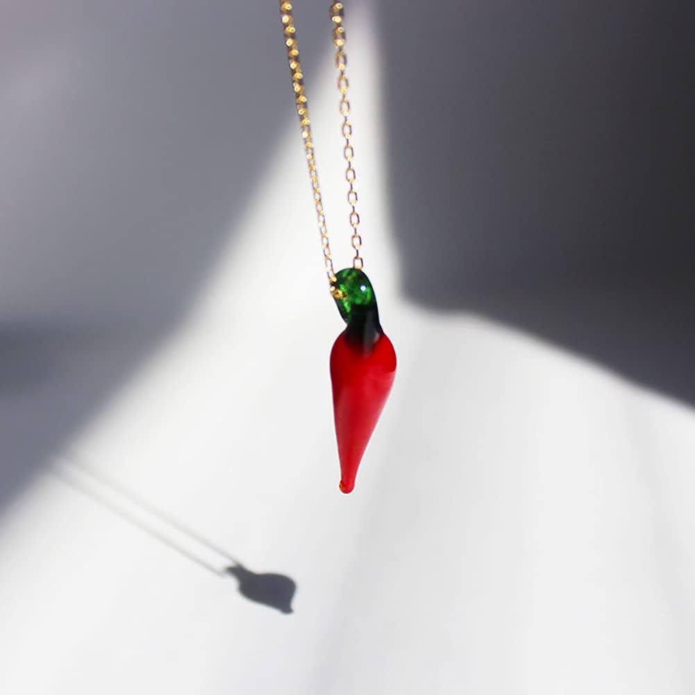 50 dijes de cristal para alimentos vegetales, cuentas de lámpara, chile rojo, colgante, cuentas colgantes para joyería, pulseras, collares, llaveros
