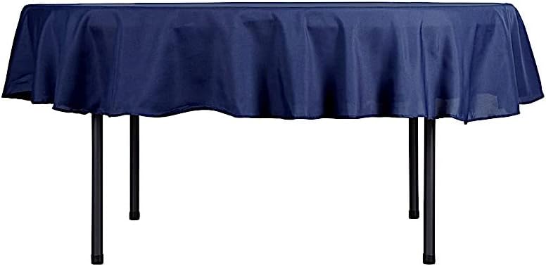 BalsaCircle Patriótico Día de los Veteranos 6 piezas 90 en azul marino mantel redondo 4 de julio fiesta decorativa lavable poliéster color sólido